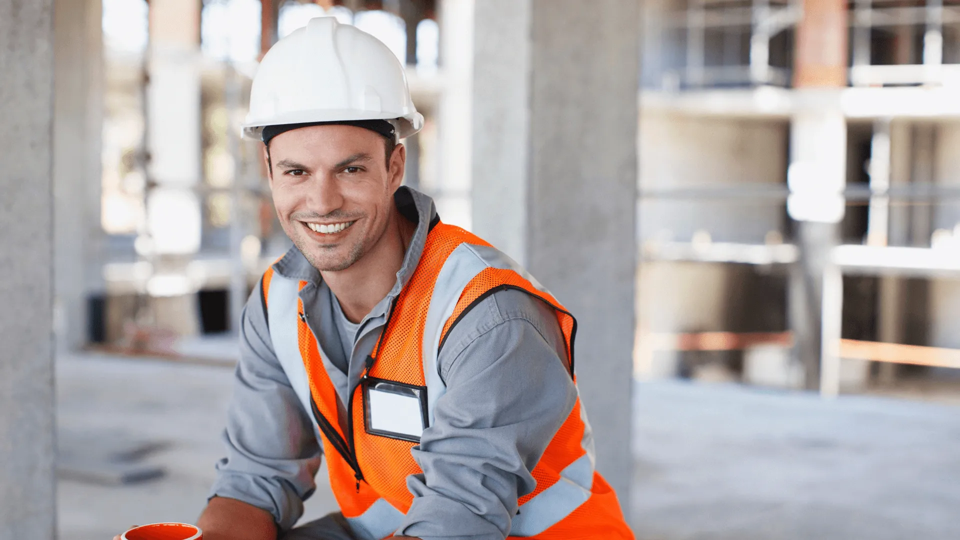 a happy worker ready to work